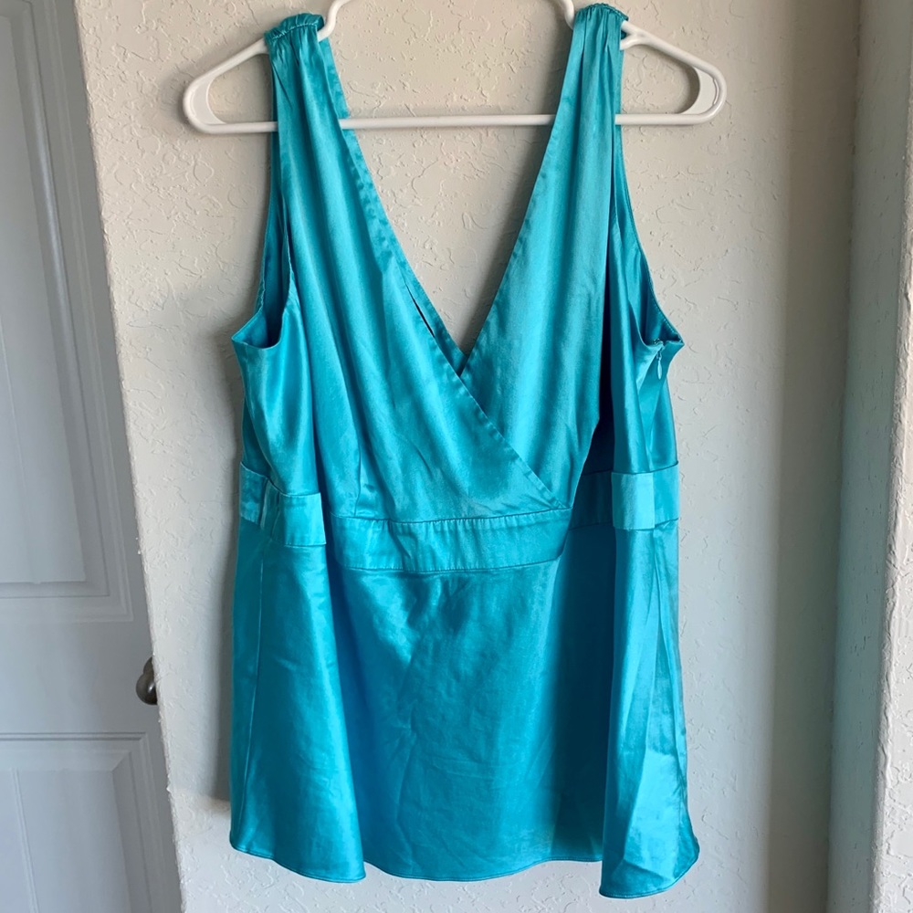 Beautifully soft turquoise silk INC tank